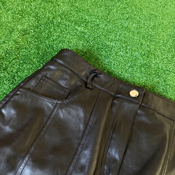 Forever 21 Women’s Mini Retro Bodycon Vegan Leather Lining Skirt in Black Size L - Picture 5 of 14